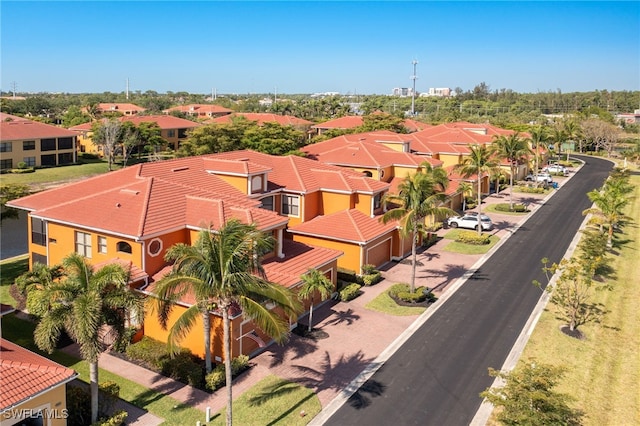 aerial view with a residential view