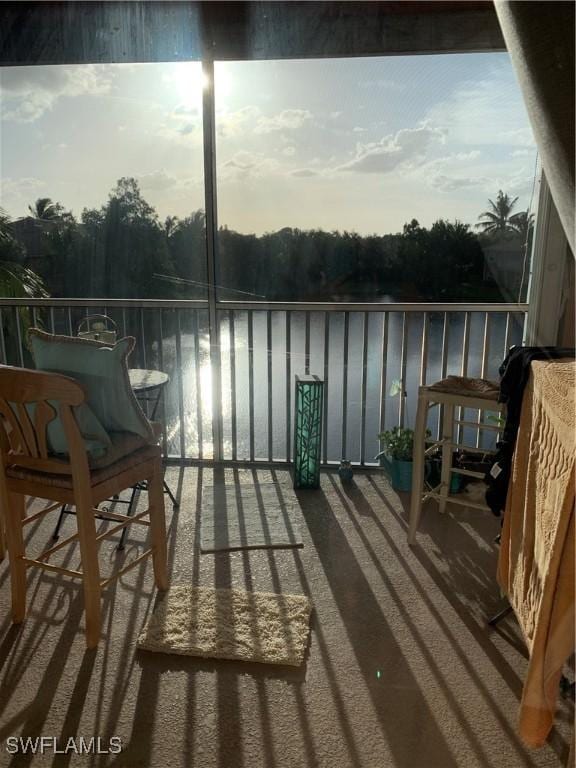 balcony with a water view