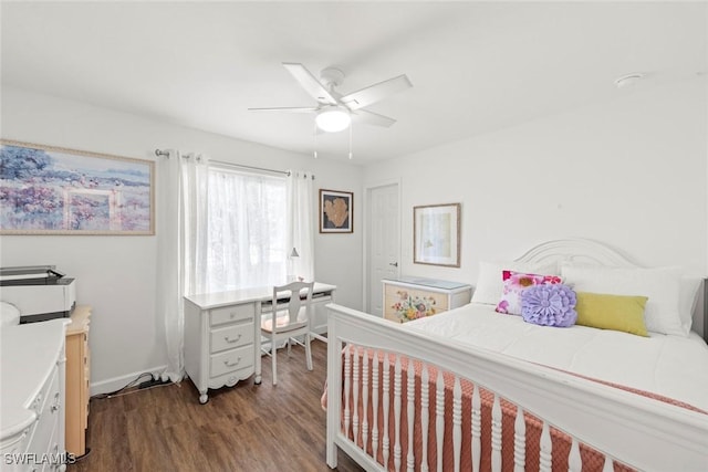 6012 Perthshire Ln, Fort Myers, FL 33908 - bedroom featuring wood finished floors, ceiling fan, and baseboards
