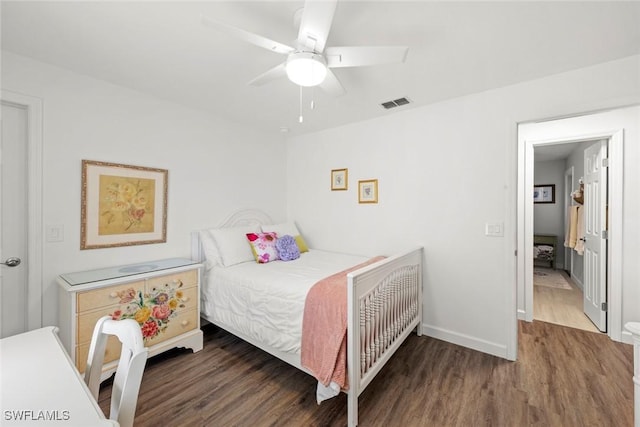 6012 Perthshire Ln, Fort Myers, FL 33908 - bedroom with wood finished floors, baseboards, and a ceiling fan