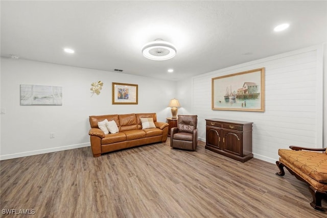6012 Perthshire Ln, Fort Myers, FL 33908 - living area with wood finished floors, baseboards, and recessed lighting
