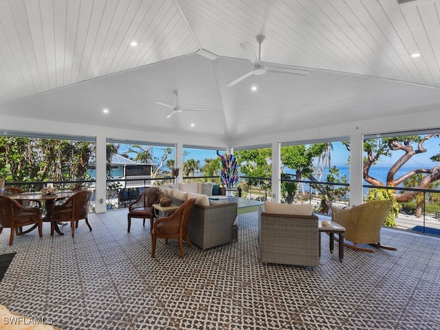8315 Main St, Bokeelia, FL 33922 - view of patio featuring ceiling fan and an outdoor living space