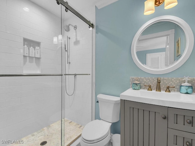 8315 Main St, Bokeelia, FL 33922 - full bath with tiled shower, toilet, and tasteful backsplash