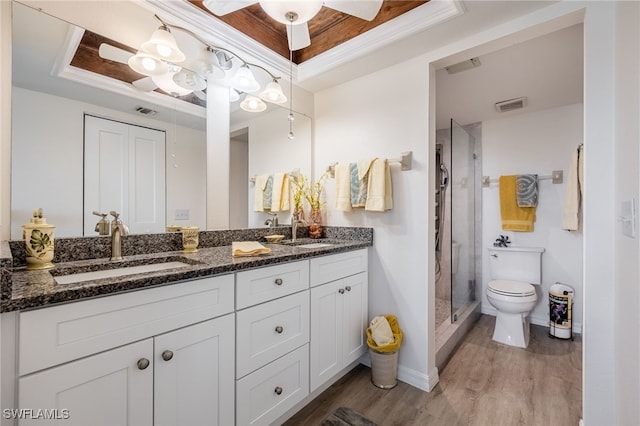 15400 River Vista Dr Unit 304, North Fort Myers, FL 33917 - full bath featuring visible vents, a sink, ceiling fan, and a tray ceiling