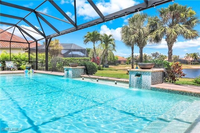 9052 Graphite Cir, Naples, FL 34120 - outdoor pool featuring a lanai