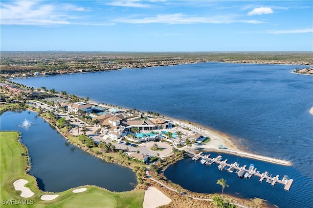9052 Graphite Cir, Naples, FL 34120 - aerial view of property and surrounding area with a large body of water and a golf club