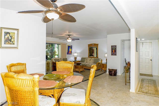 7116 Lakeridge Ct Unit 103, Fort Myers, FL 33907 - dining area featuring a ceiling fan