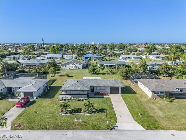 aerial view with a residential view