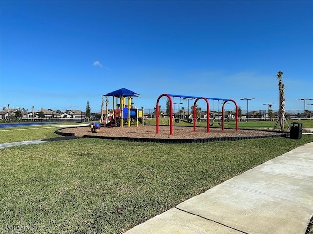 community playground with a yard