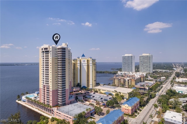 2743 1st St Unit 2001, Fort Myers, FL 33916 - bird's eye view featuring a view of city and a water view