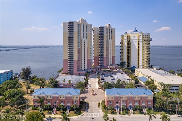 2743 1st St Unit 2001, Fort Myers, FL 33916 - drone / aerial view with a water view