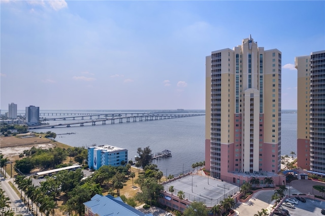 2743 1st St Unit 2001, Fort Myers, FL 33916 - drone / aerial view with a water view and a city view