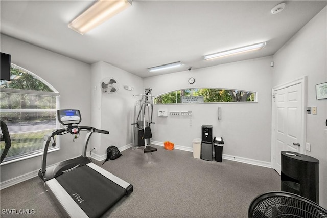 23125 Marsh Landing Blvd, Estero, FL 33928 - workout room with baseboards and a wealth of natural light