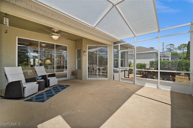 23125 Marsh Landing Blvd, Estero, FL 33928 - unfurnished sunroom with ceiling fan