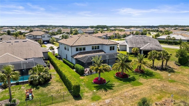 aerial view with a residential view
