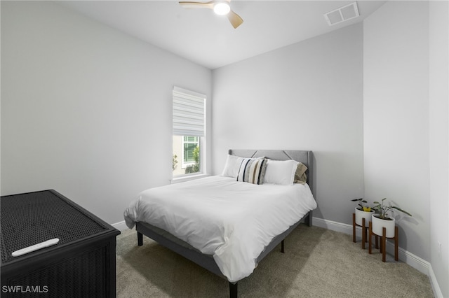 3419 Pilot Cir, Naples, FL 34120 - bedroom with a ceiling fan, baseboards, visible vents, and carpet
