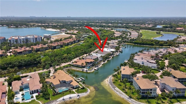 10371 Via Anacapri Ct, Miromar Lakes, FL 33913 - bird's eye view with a water view and a residential view