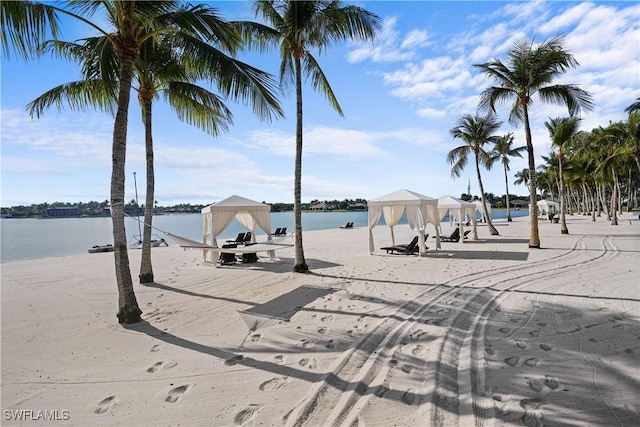 10371 Via Anacapri Ct, Miromar Lakes, FL 33913 - view of water feature with a gazebo and a boat dock