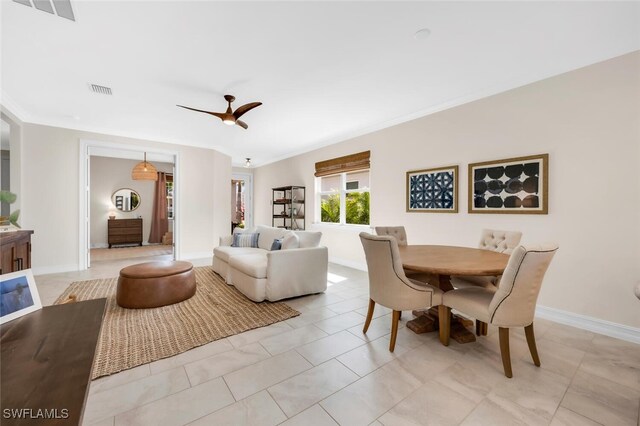 28306 Captiva Shell Loop, Bonita Springs, FL 34135 - interior space featuring a ceiling fan, baseboards, and visible vents