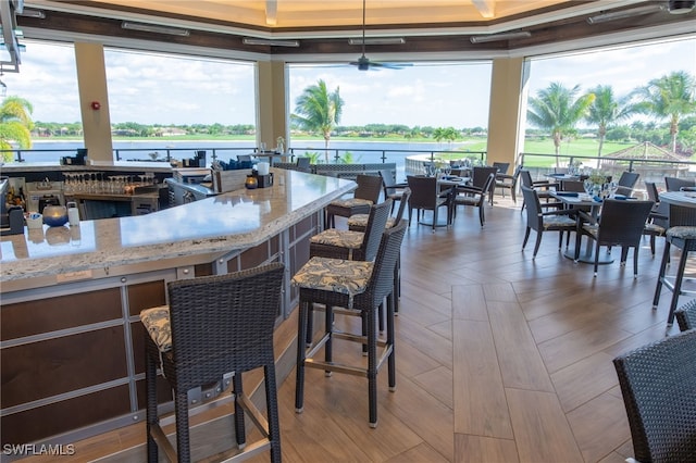 bar with a water view