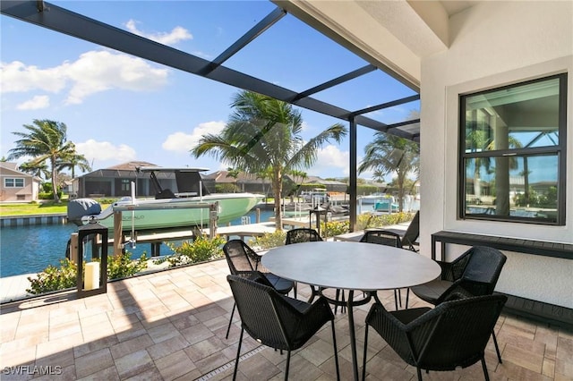 exterior space featuring a water view