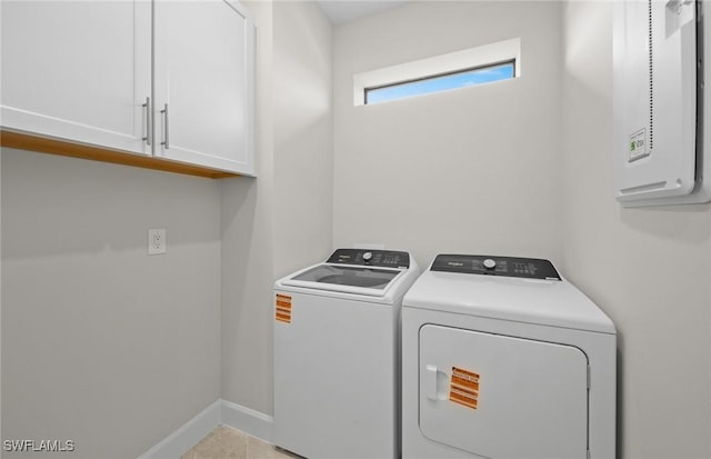 16748 Rolling Rock Blvd, Alva, FL 33920 - laundry room with cabinet space, washing machine and clothes dryer, and baseboards