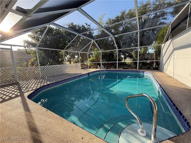pool featuring a patio and a lanai