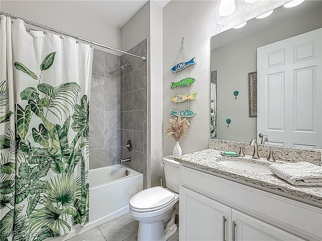 2712 14th Ave SE, Naples, FL 34117 - bathroom with vanity, toilet, shower / tub combo, and tile patterned floors