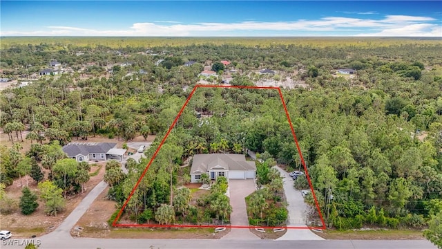 2712 14th Ave SE, Naples, FL 34117 - aerial view of property's location featuring property boundaries highlighted and a forest