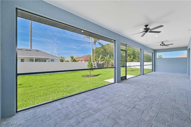view of unfurnished sunroom