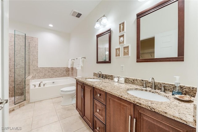 23061 Grassy Pine Dr, Estero, FL 33928 - full bath featuring a sink, tile patterned floors, a garden tub, and visible vents