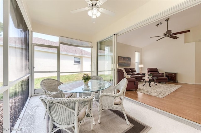 23061 Grassy Pine Dr, Estero, FL 33928 - sunroom / solarium featuring a healthy amount of sunlight and a ceiling fan