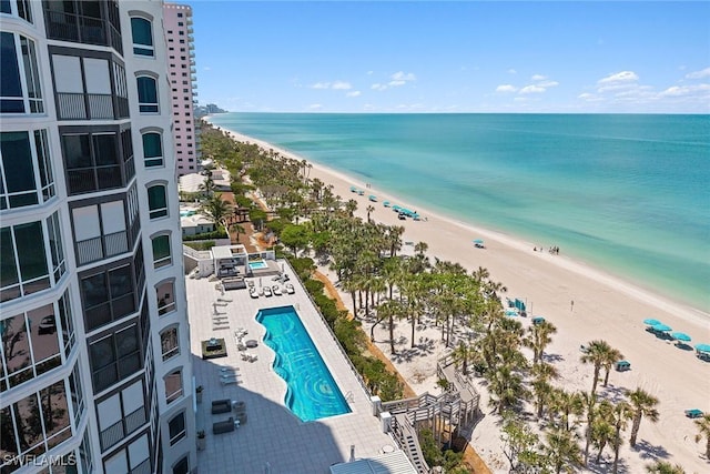 8477 Bay Colony Dr Unit 1102, Naples, FL 34108 - aerial view featuring a beach view and a water view