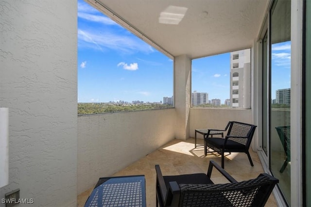balcony with a view of city