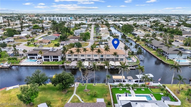 4938 Viceroy St Unit 107, Cape Coral, FL 33904 - aerial view featuring a water view and a residential view