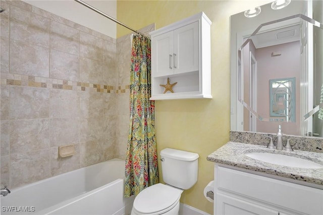 11716 Avingston Ter, Fort Myers, FL 33913 - bathroom featuring shower / bath combo, toilet, and vanity