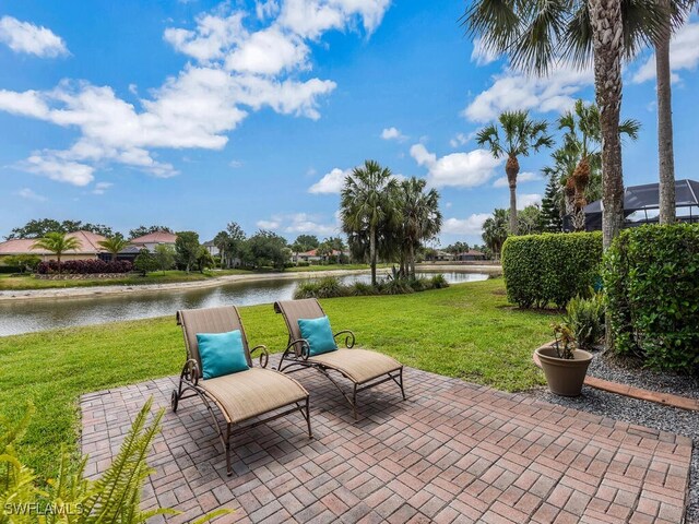 12156 Ledgewood Cir, Fort Myers, FL 33913 - view of patio featuring a water view