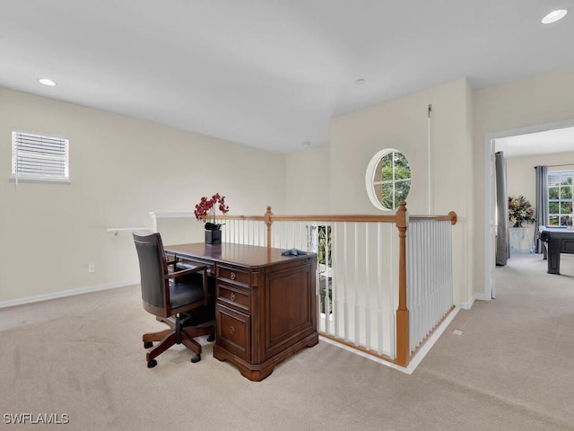 12156 Ledgewood Cir, Fort Myers, FL 33913 - office with light colored carpet, baseboards, and recessed lighting