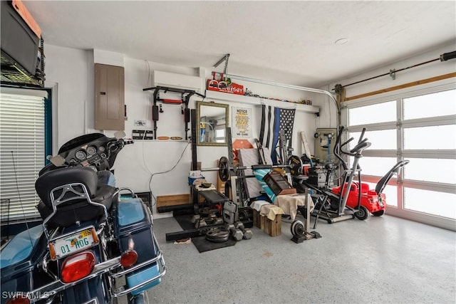 garage featuring electric panel
