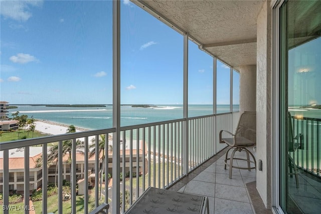 balcony with a water view