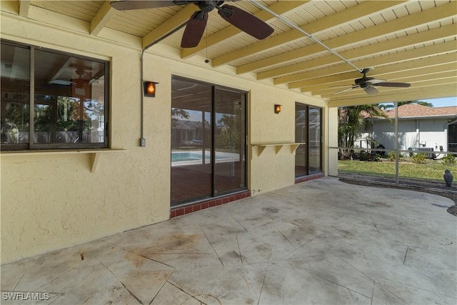 view of patio / terrace with ceiling fan