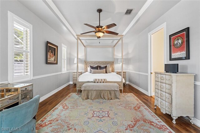 636 102nd Ave N, Naples, FL 34108 - bedroom featuring wood finished floors, baseboards, and a ceiling fan
