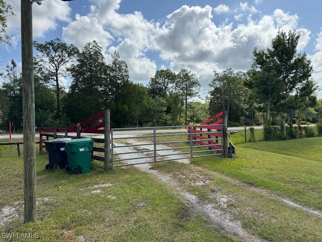 view of street with a gate