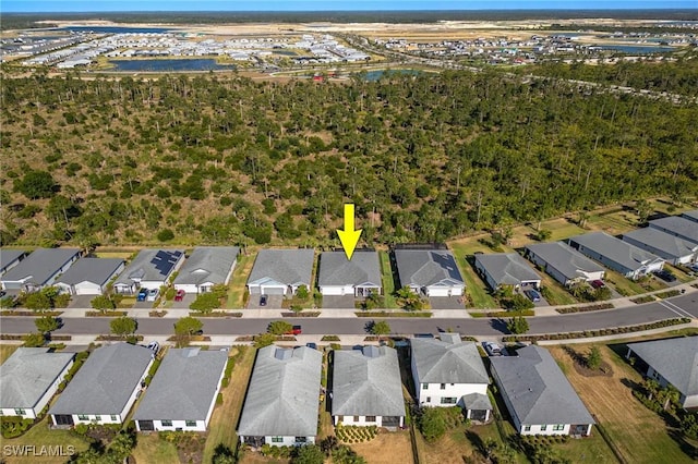 aerial view featuring a residential view