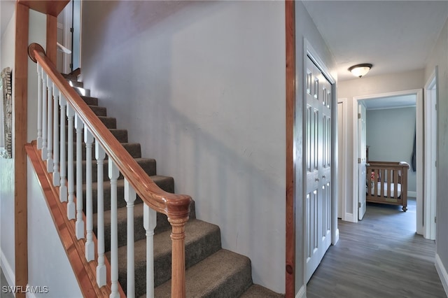 3690 27th Ave SW, Naples, FL 34117 - stairs featuring baseboards and wood finished floors