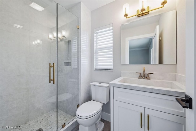 1196 Westlake Blvd, Naples, FL 34103 - full bathroom with vanity, a shower stall, and toilet