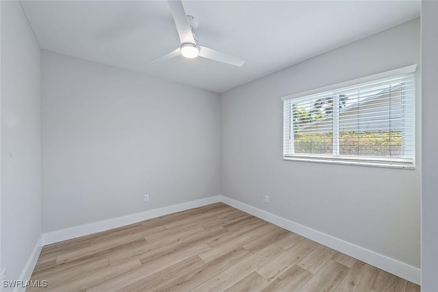 1196 Westlake Blvd, Naples, FL 34103 - unfurnished room with baseboards, light wood-style flooring, and ceiling fan