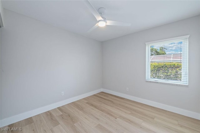 1196 Westlake Blvd, Naples, FL 34103 - spare room featuring baseboards, ceiling fan, and light wood-type flooring
