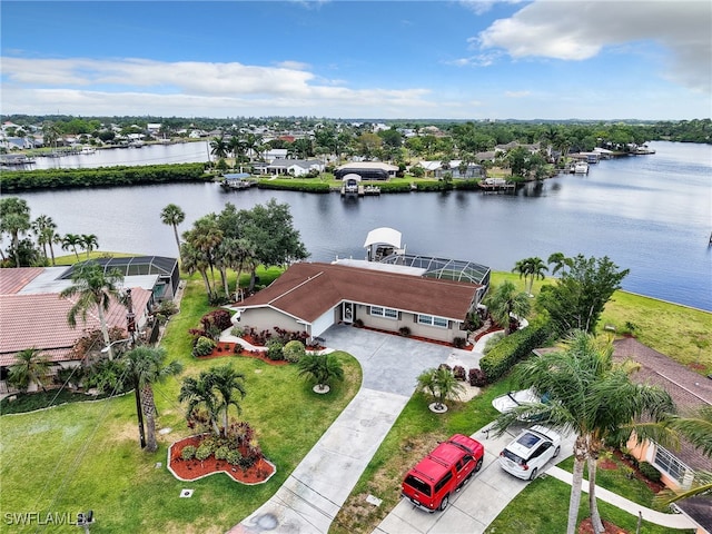 view from above of property with a nearby body of water