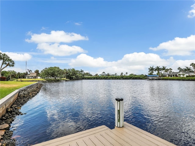 dock featuring a water view